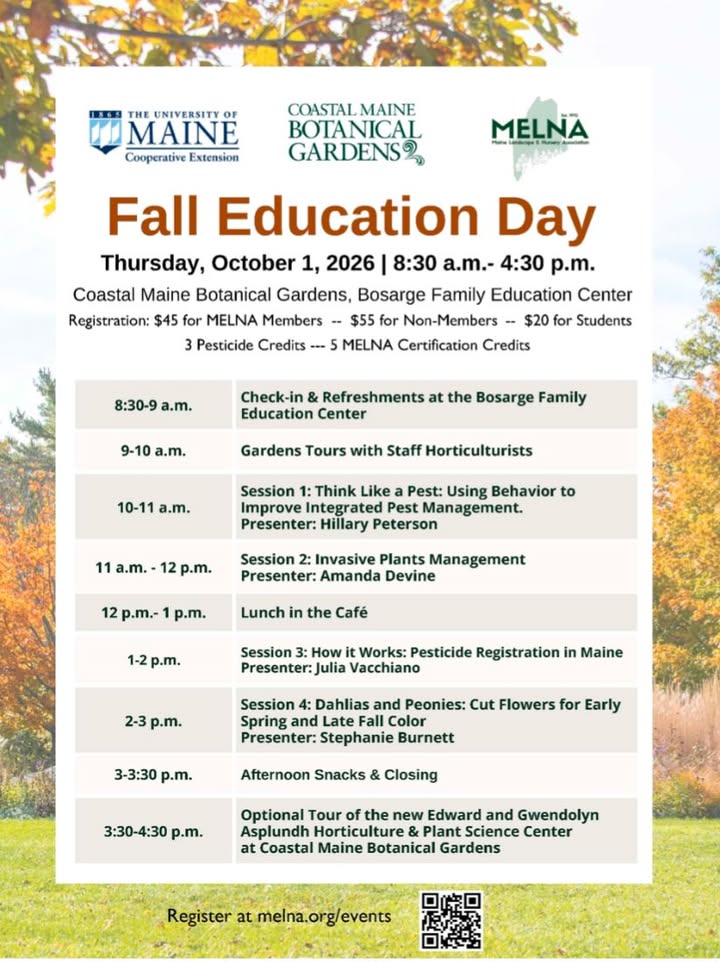 Last chance to sign up for Thursday's education day!!! Coastal Maine Botanical Gardens University of…